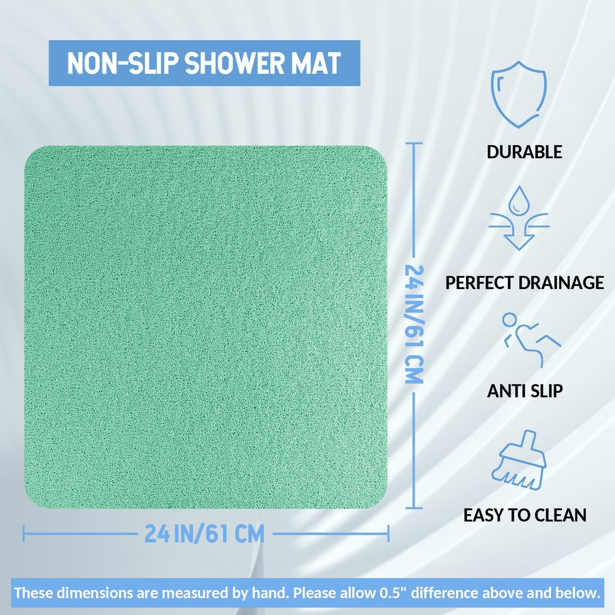 Non-Slip Bathtub Mat, Anti Slip Shower Mat, Fast Drying Bathtub Mats, Foot Scrubber Mat, Anti Slip