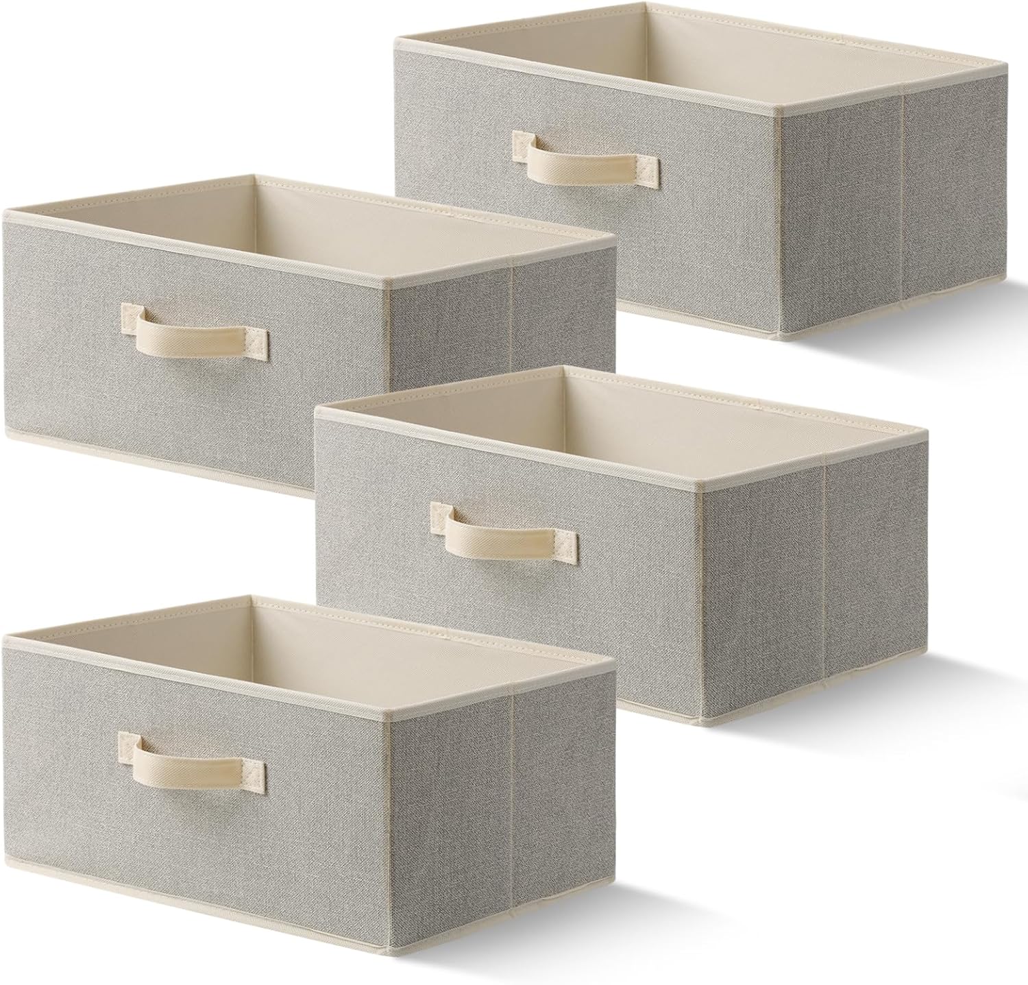 Storage Baskets, 15.7-Inch Woven Fabric Bins, Storage Cubes with Reinforced Handles, Organizer Bins