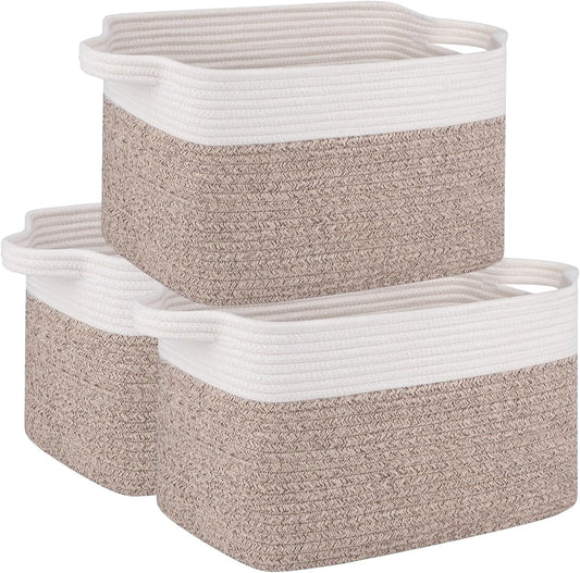 OIAHOMY 3 Pack Storage Baskets for Organizing, 13''X9.85''X8.7'' Storage Bins,Woven Basket with