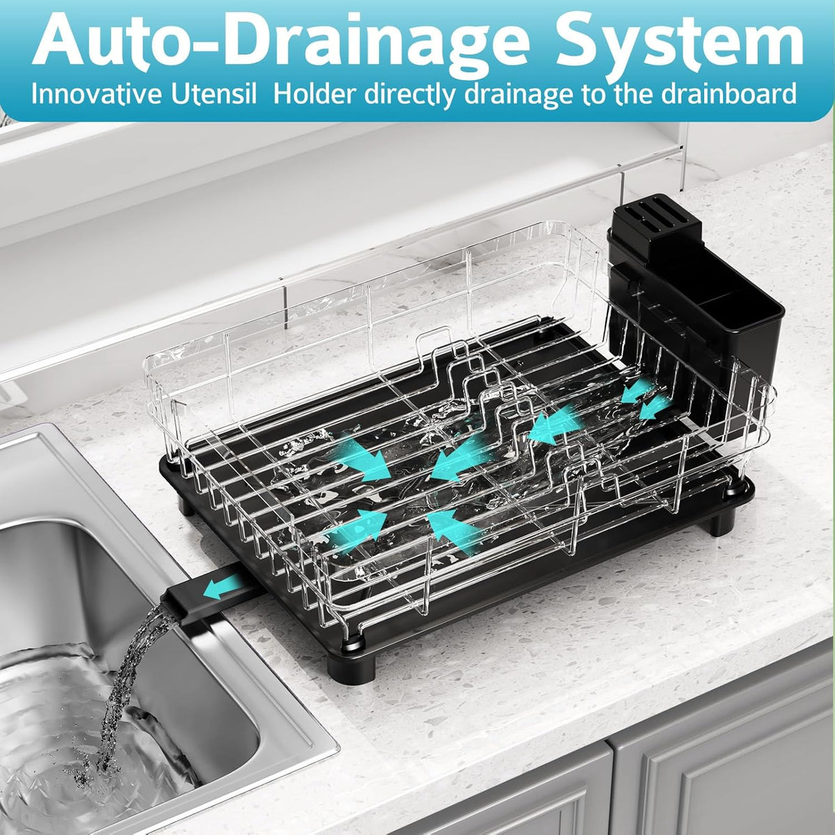 Dish Drying Rack - Space Saving Dish Rack - Dish Racks for Kitchen Counter with