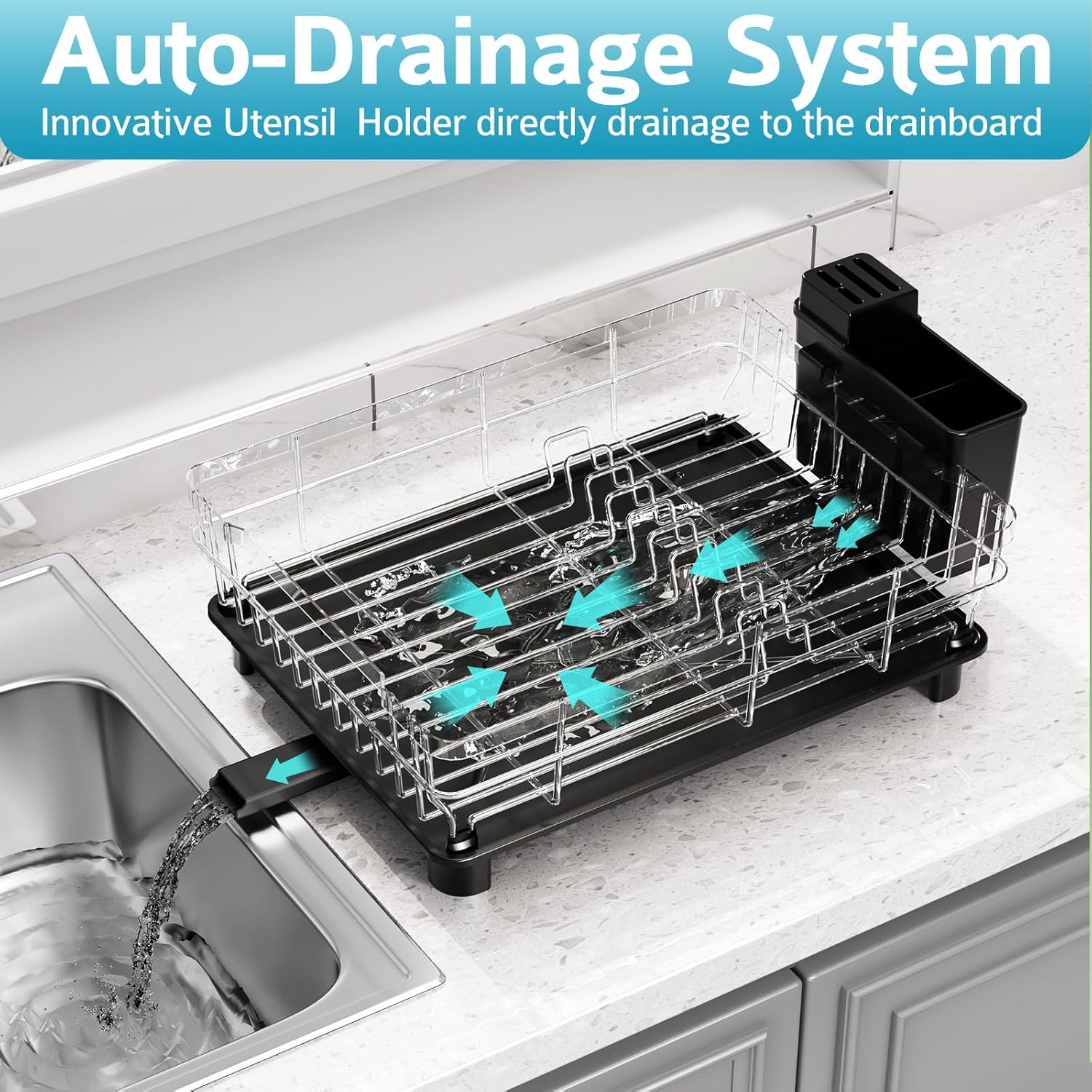 Dish Drying Rack - Space Saving Dish Rack - Dish Racks for Kitchen Counter with