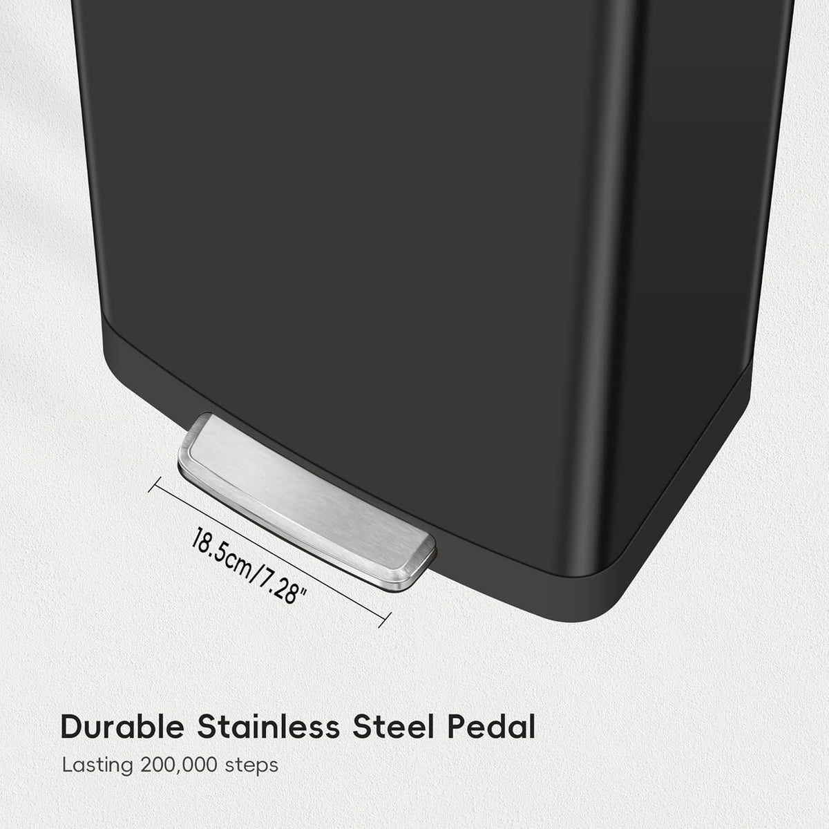 EKO Hudson Matte Stainless Steel 75 Liter/20 Gallon Large Kitchen Trash Can, Tall Step Garbage Can