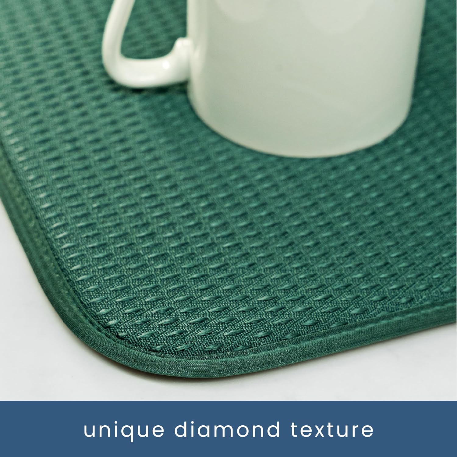 S&T INC. Dish Drying Mat, 16” x 18”, Absorbent Microfiber Kitchen Counter Mat, Drying Pad for