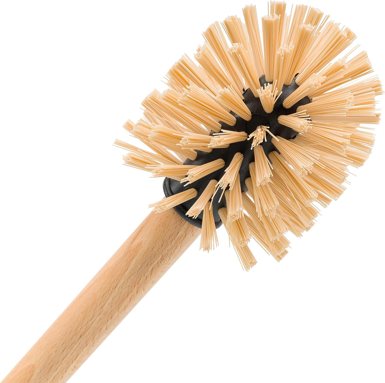 Redecker White Coated Metal Toilet Brush Set with High Grade Nylon Toilet Brush with Oiled
