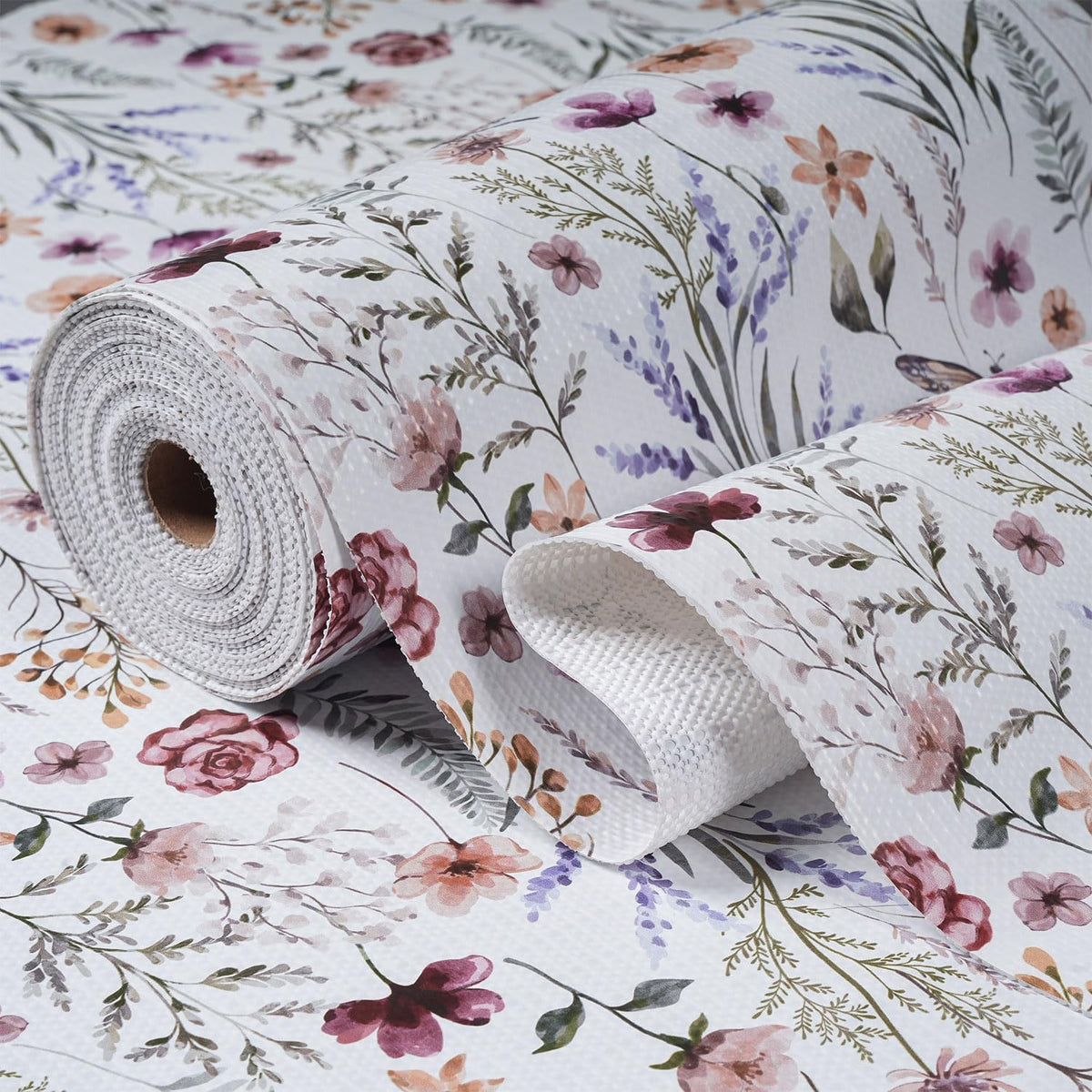 Floral Drawer and Shelf Liner for Kitchen Cabinets,16IN x 20FT Non-Adhesive and Strong Non-Slip