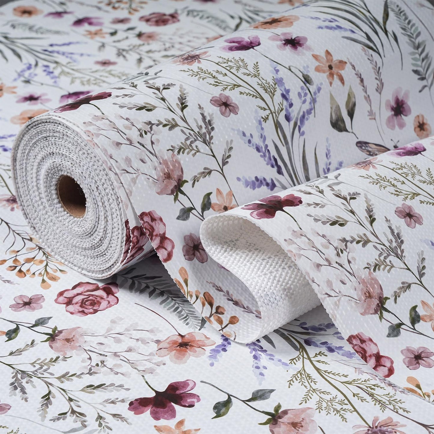 Shelf and Drawer Liner for Kitchen Cabinets, Non-Adhesive and Strong Non-Slip Floral Shelf Cabinet
