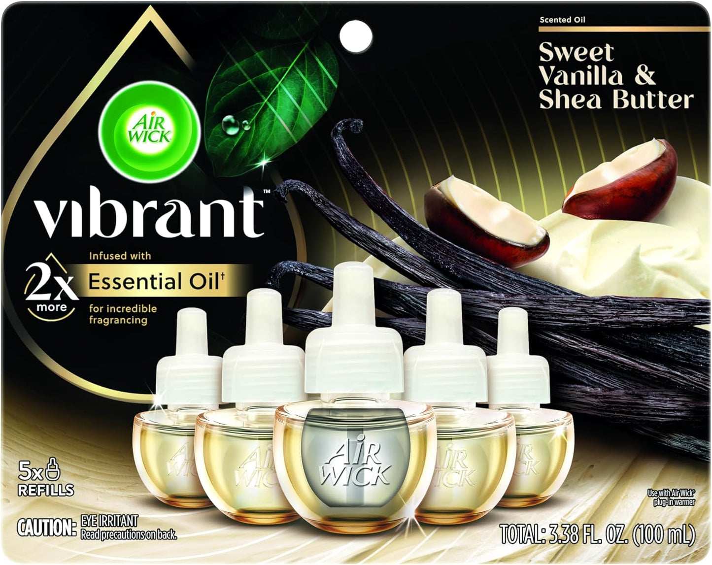 Air Wick Plug In Scented Oil Refills, Sweet Vanilla + Shea Butter, Air Fresheners for Home Long