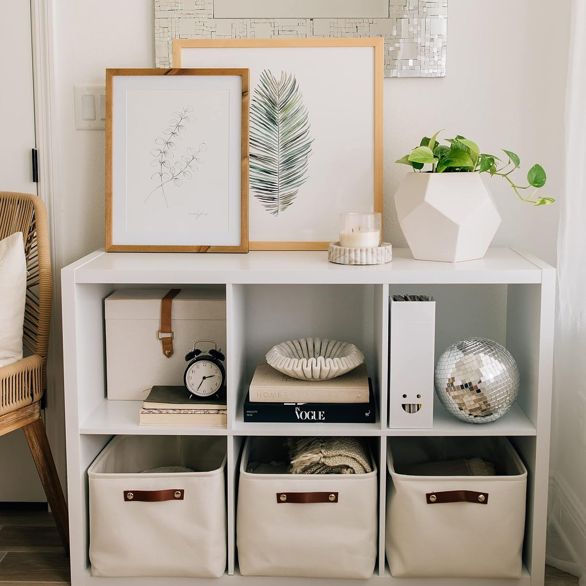 OrganiHaus Extra Large Fabric Storage Bins for Shelves 16x13in, Closet Storage Baskets for Shelf