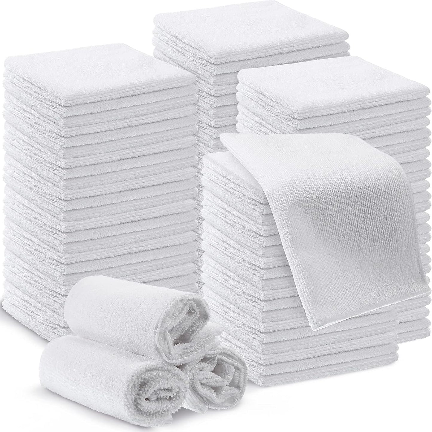 200 Pieces Microfiber Cleaning Cloths Bulk Absorbent Microfiber Towels Reusable Lint-Free Streak