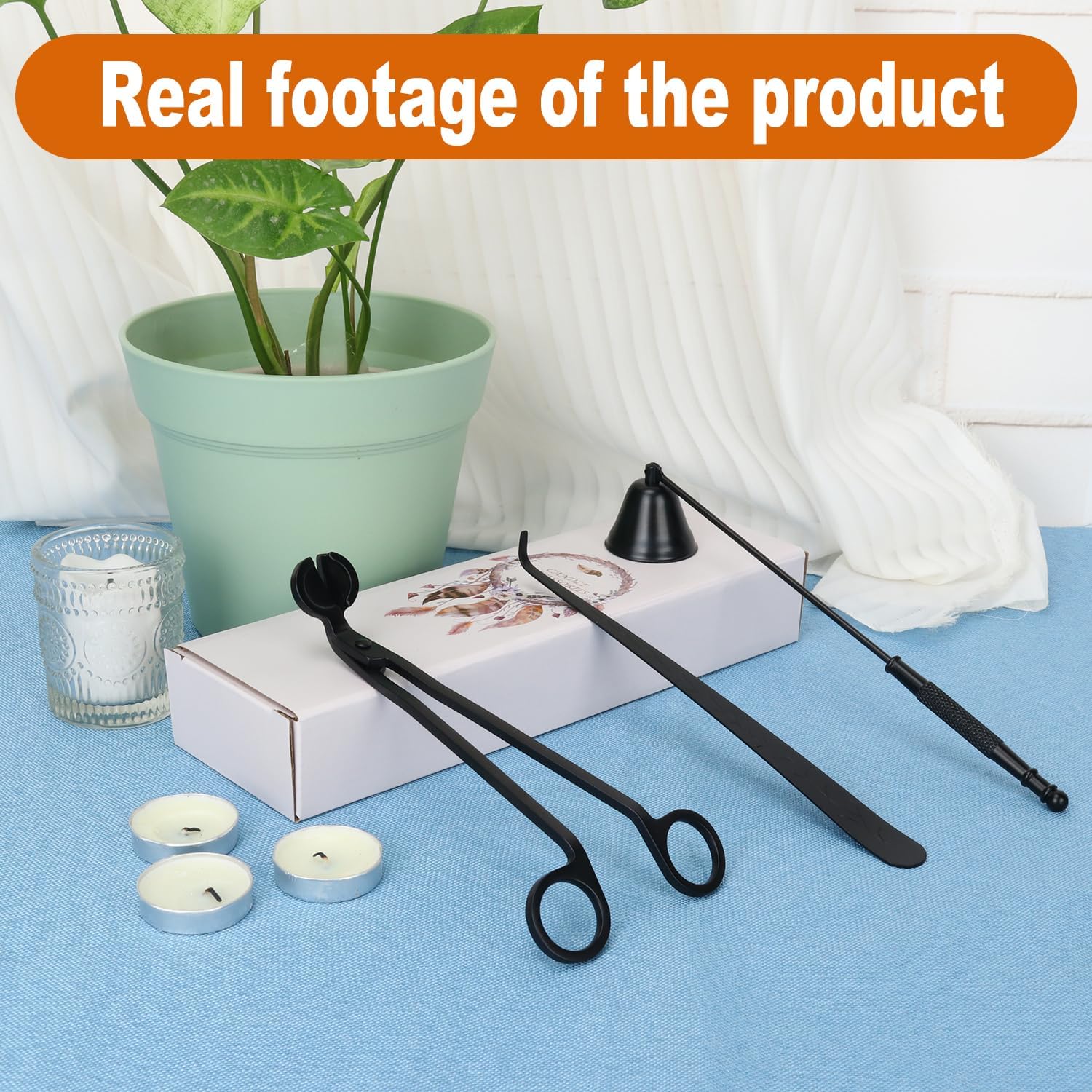 3 in 1 Candle Accessory Set(3 Set), Premium Candle Wick Trimmer, Candle Snuffer, Wick Dipper