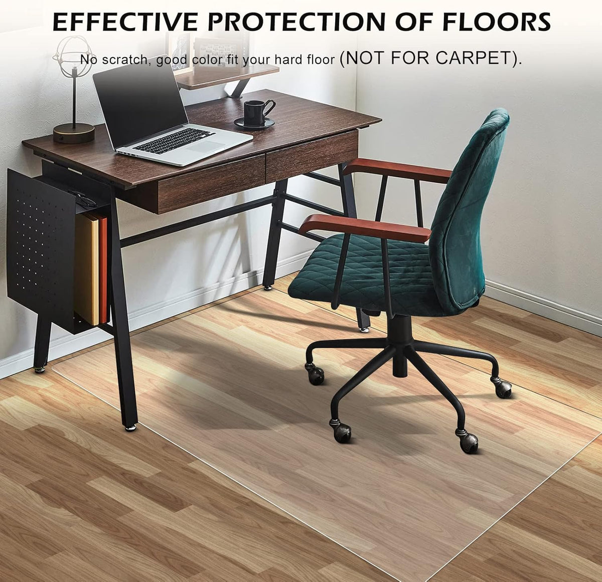 SALLOUS Clear Chair Mat, 47"x36" Office Chair Mat for Hard Floors, Vinyl Desk Chair Mat Protector