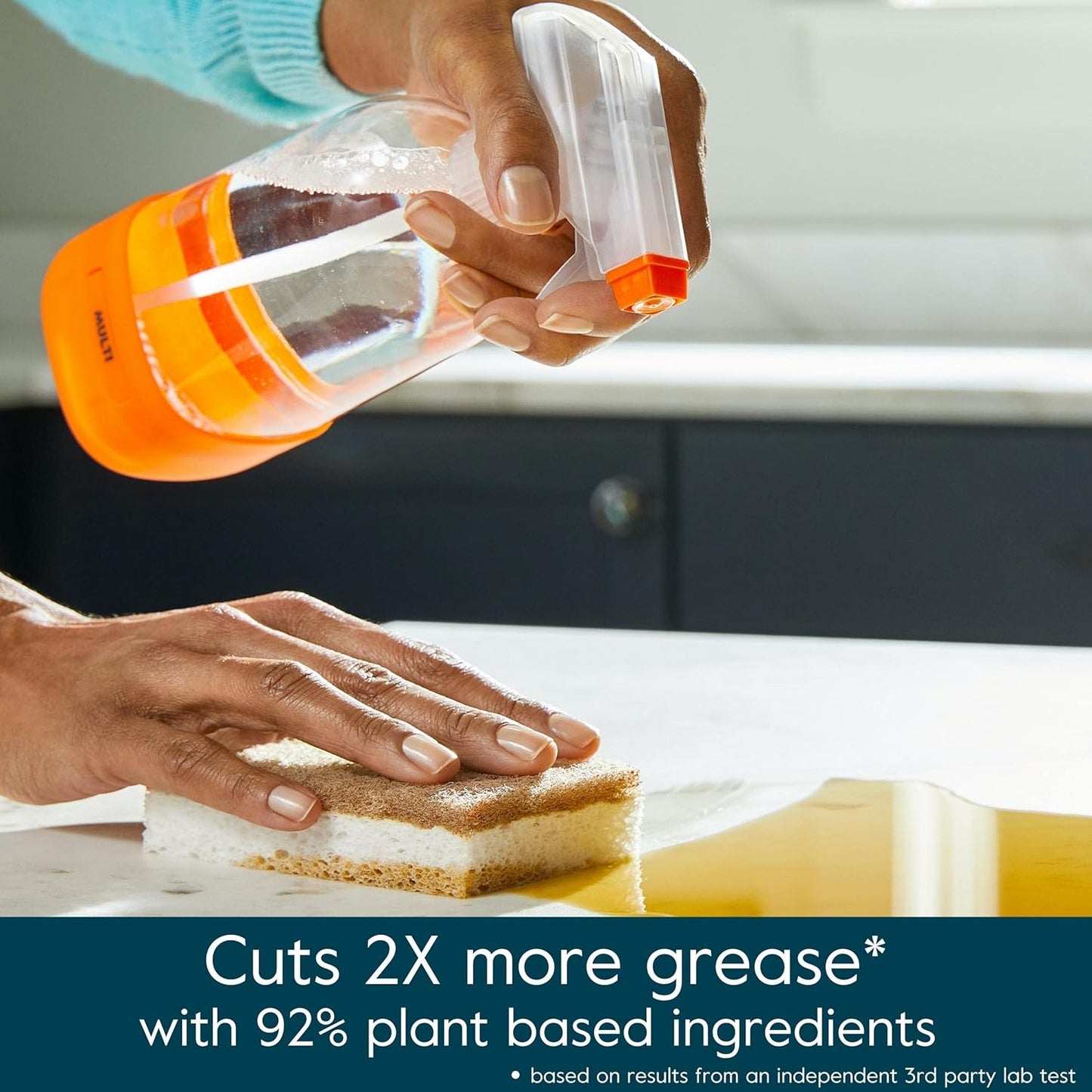 Grove Co. Multi-Purpose Cleaner, Refill Concentrate (2 x 1 Oz) + Glass Spray Bottle (16 Oz)