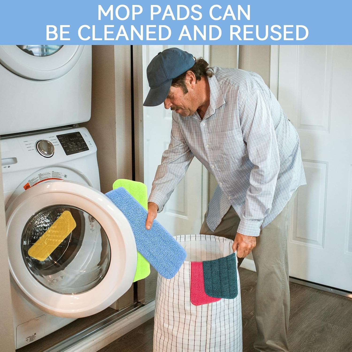 16.5 inch Microfiber Mop Pads for Rubbermaid Reveal Spray Mop and Any 16.5" Flat Mop - 10 Pack