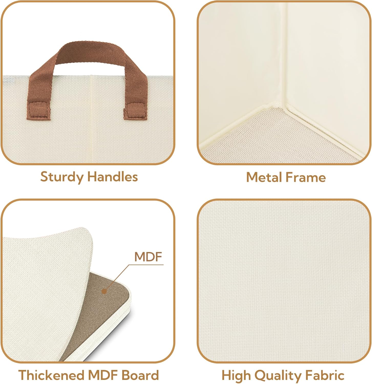 GRANNY SAYS Closet Storage Baskets, Collapsible Fabric Storage Bins with Metal Frame, Clothes
