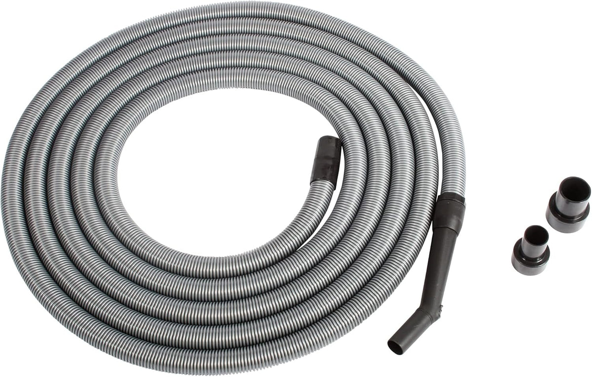 Cen-Tec Systems 30 Ft. Premium Shop Vacuum Extension Hose with 2 tank adapters and 1.25" curved