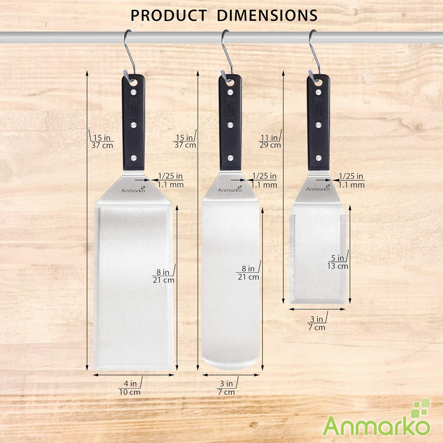 Stainless Steel Spatula Set - Heavy Duty Spatula and Scraper - Great for Cast Iron Griddle BBQ Flat