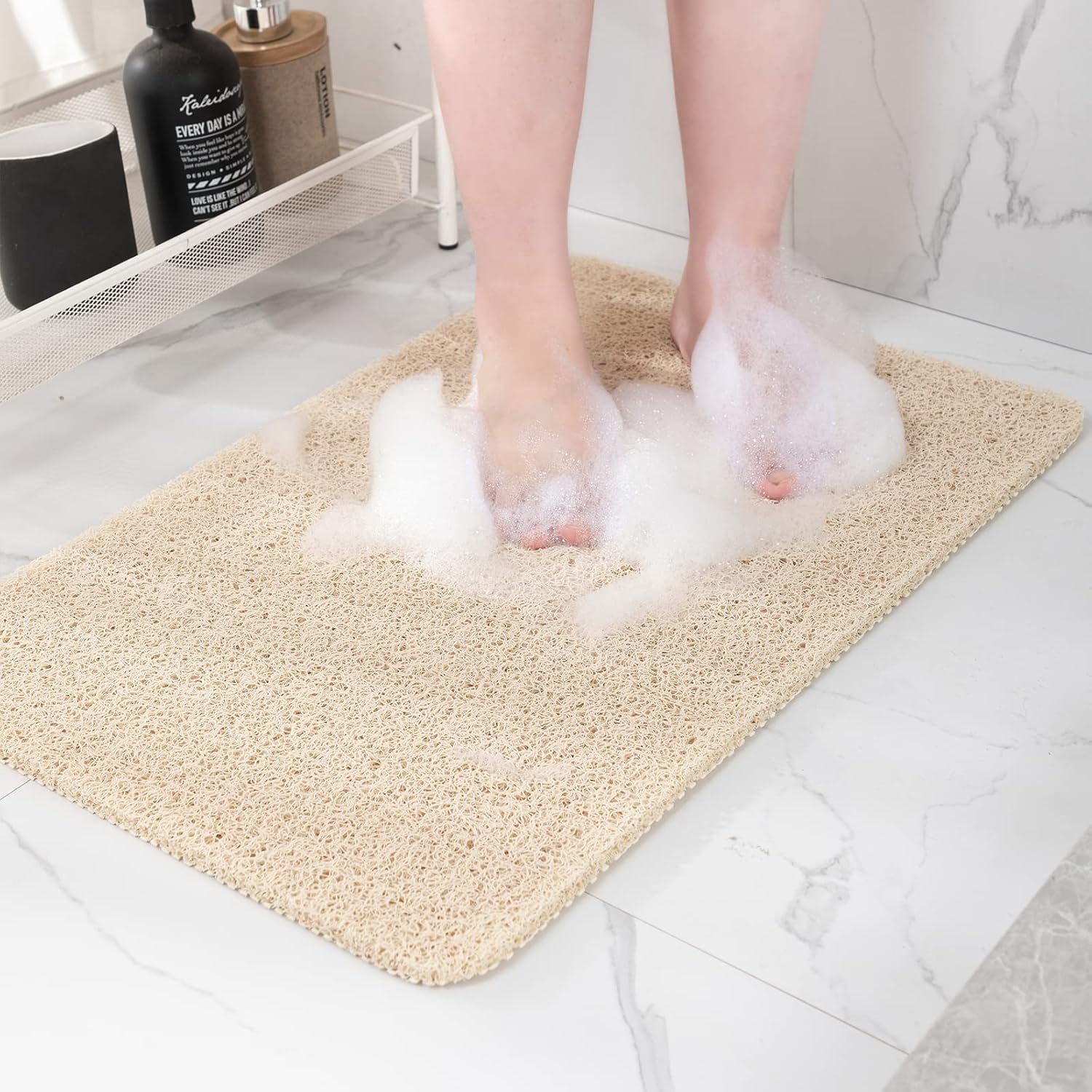 Non Slip Bathtub Mat, Foot Scrubber Anti Slip Fast Drying Shower Mat for Tub, Floor,Bathroom, Home