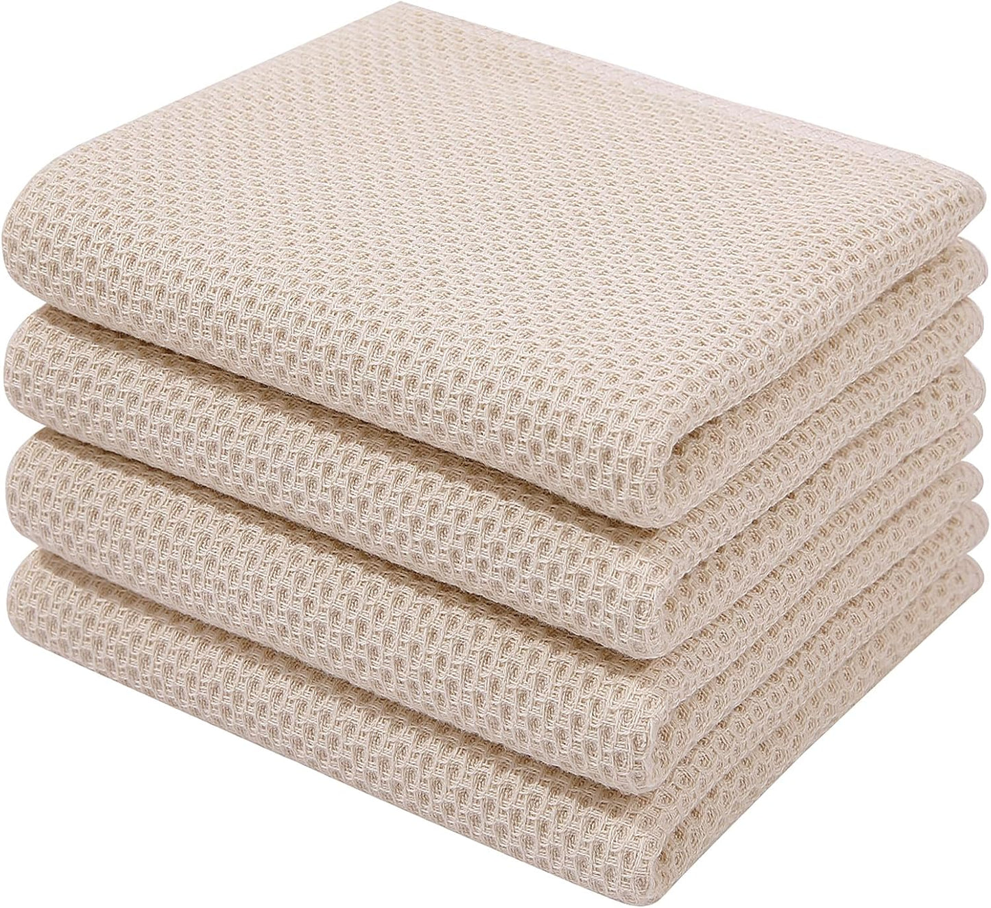 Homaxy 100% Cotton Waffle Weave Kitchen Dish Towels, Ultra Soft Absorbent Quick Drying Cleaning