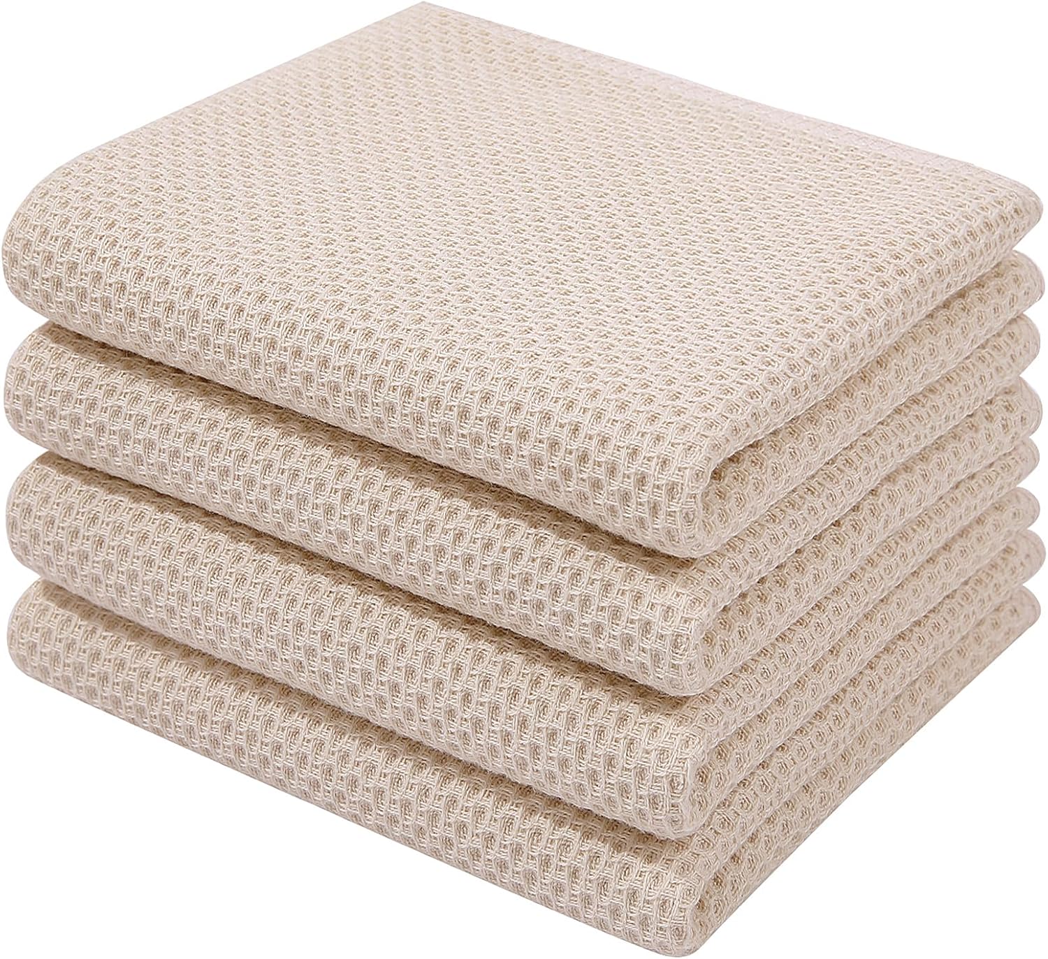 Homaxy 100% Cotton Waffle Weave Kitchen Dish Towels, Ultra Soft Absorbent Quick Drying Cleaning