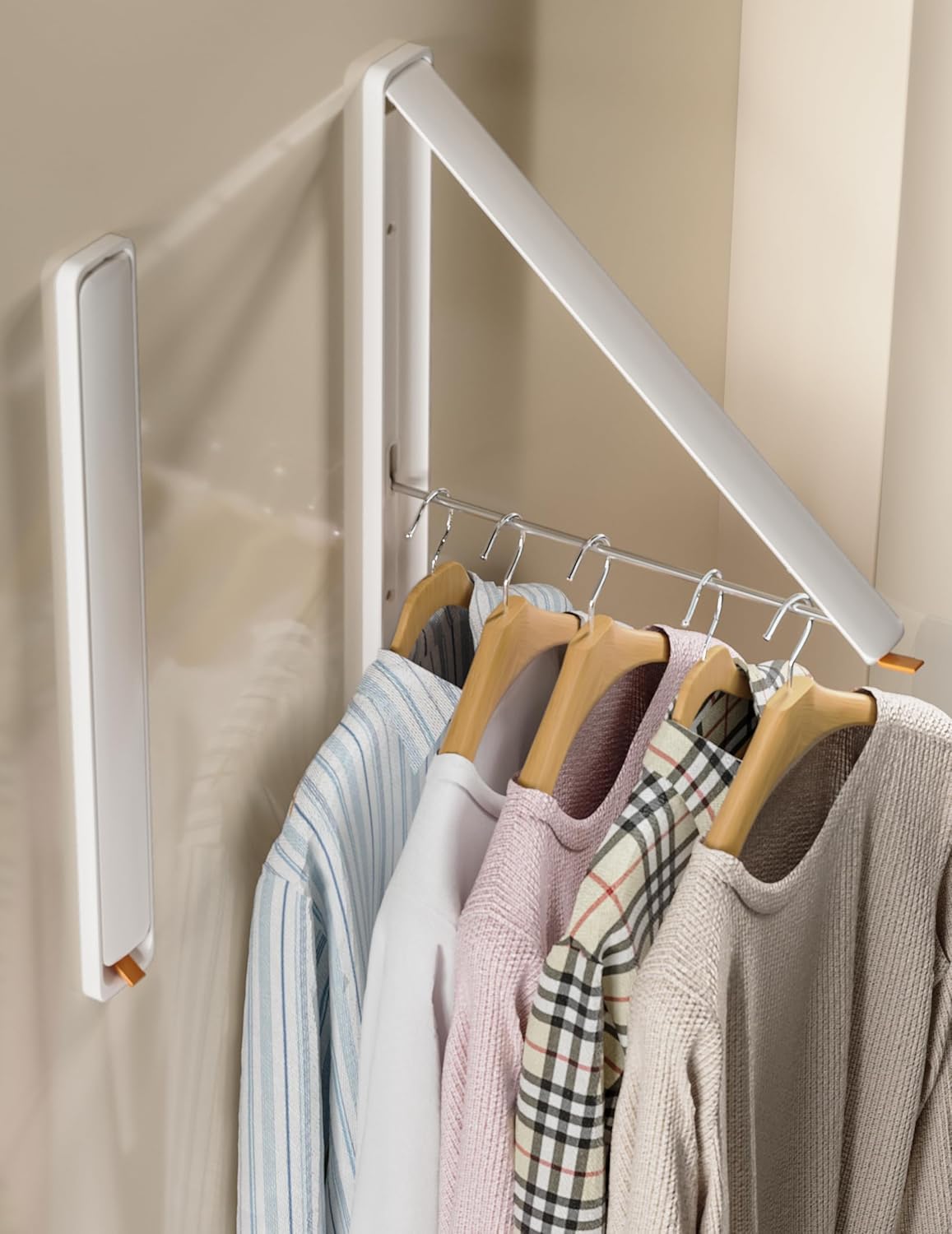 Dr.DJ Clothes Drying Rack Wall Mounted, Retractable & Foldable Clothes Hanger for Laundry Room