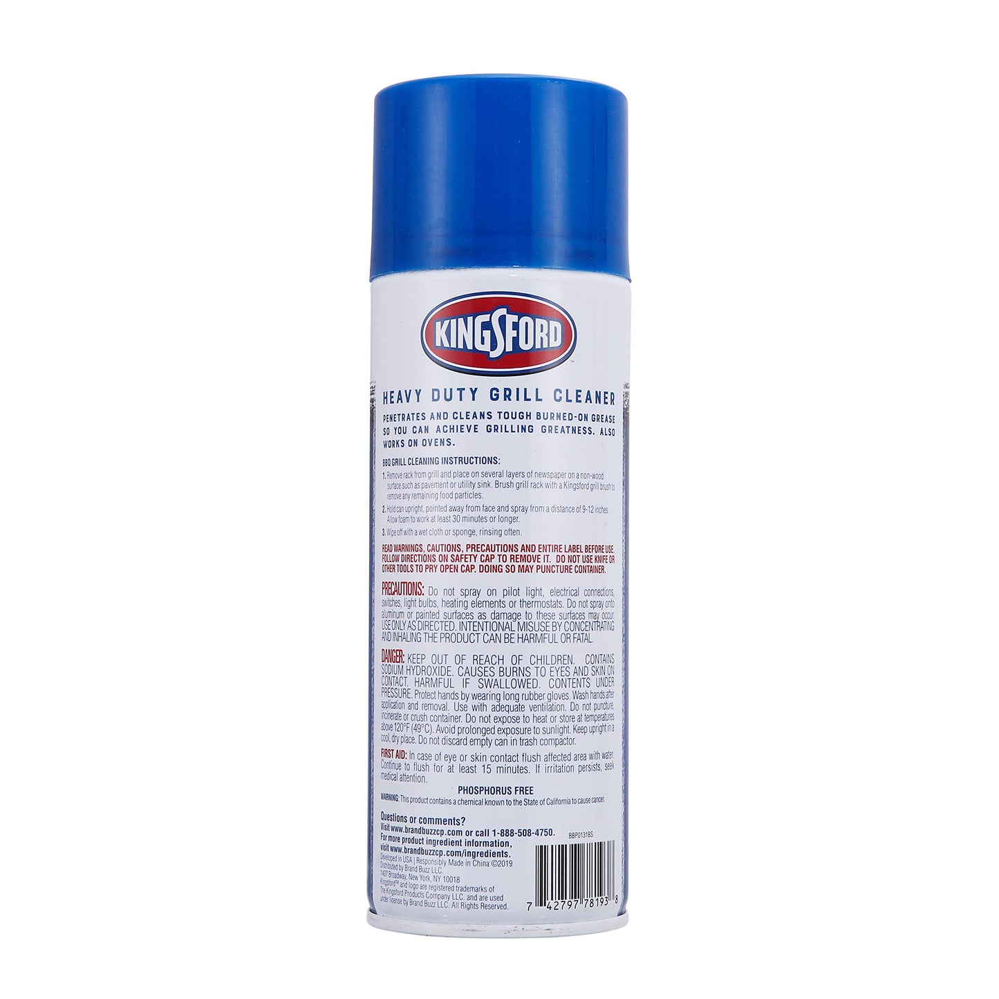 Kingsford Heavy Duty Foaming Grill Cleaner Spray, 14.5 Oz