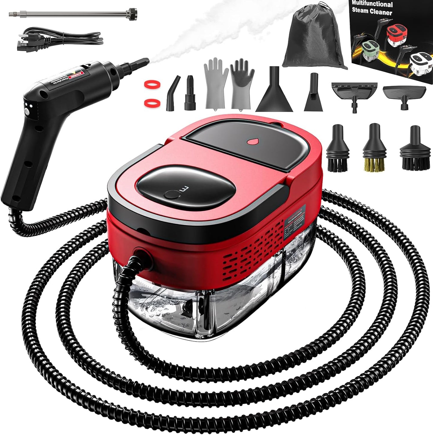 Handheld Steam Cleaner for Home, 2500W High Pressure Steam Cleaner for Car Detailing, 3 Steam