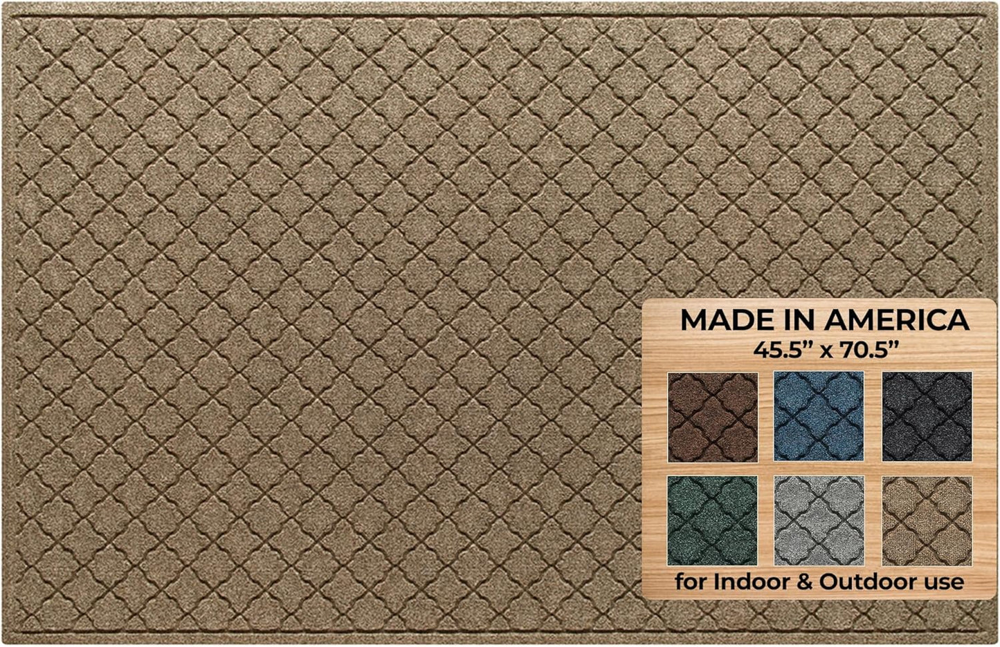 WaterHog Heavy Duty Doorway Mat, 4' x 6', Made in USA, Durable & Skid-Resistant Entryway Mat