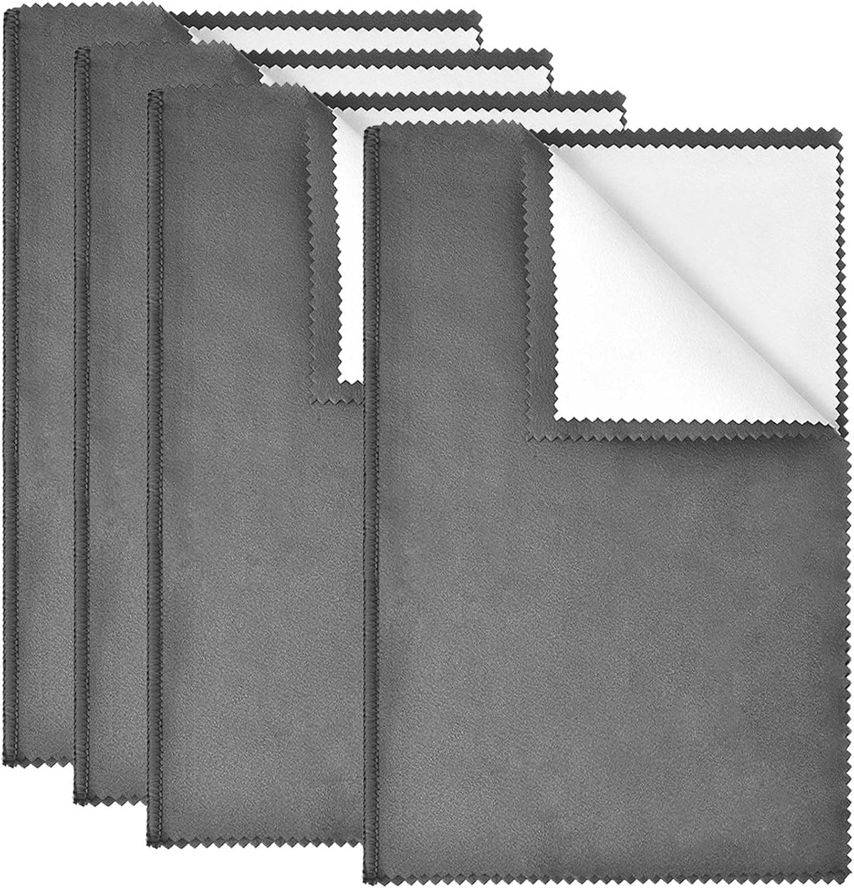 SEVENWELL 4pcs Jewelry Polishing Cleaning Cloth Large 10'' x 12'' for Sterling Silver Jewelry Gold
