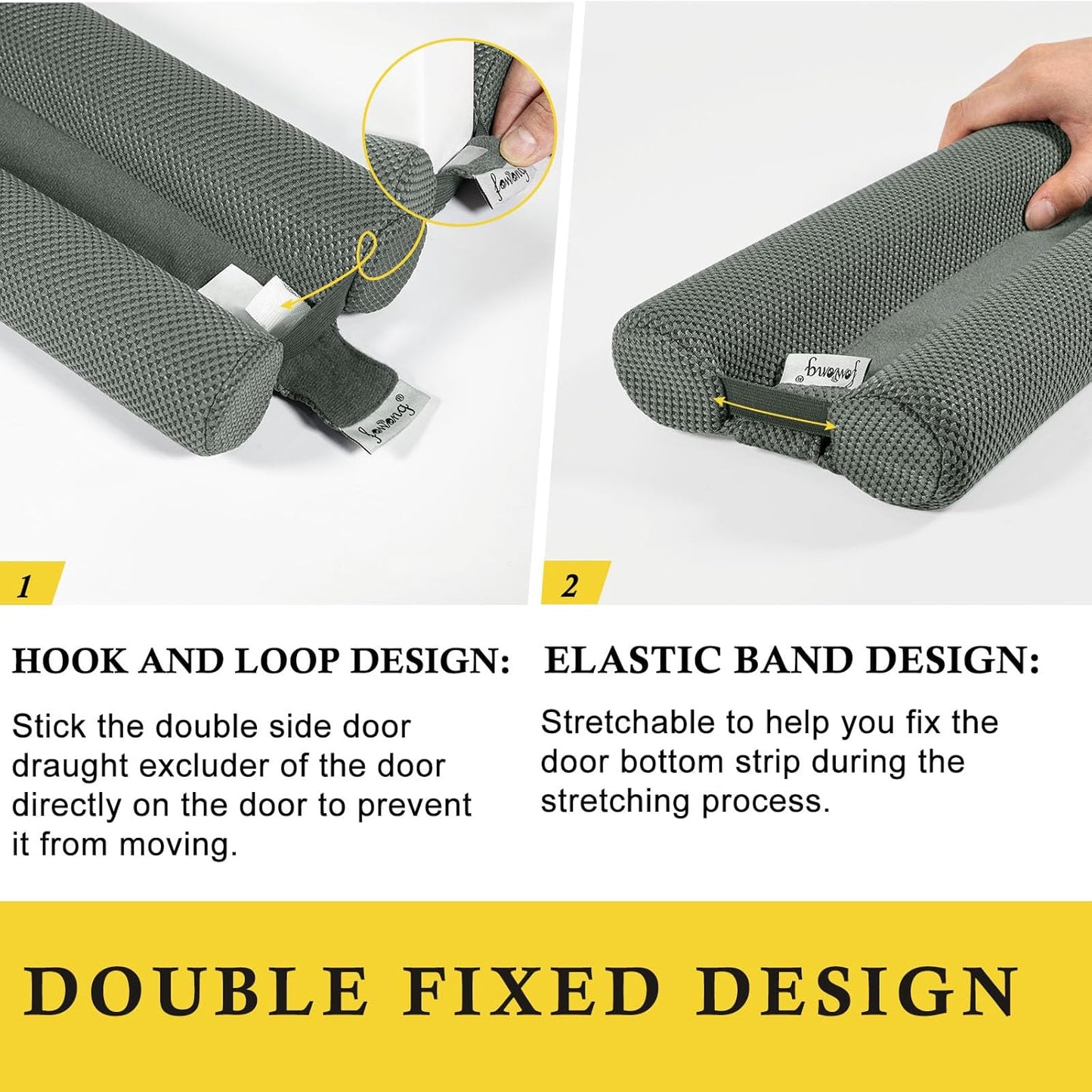 fowong Under Door Draft Stopper 32 Inch Adjustable Draft Stopper for Bottom of Door, Soundproof