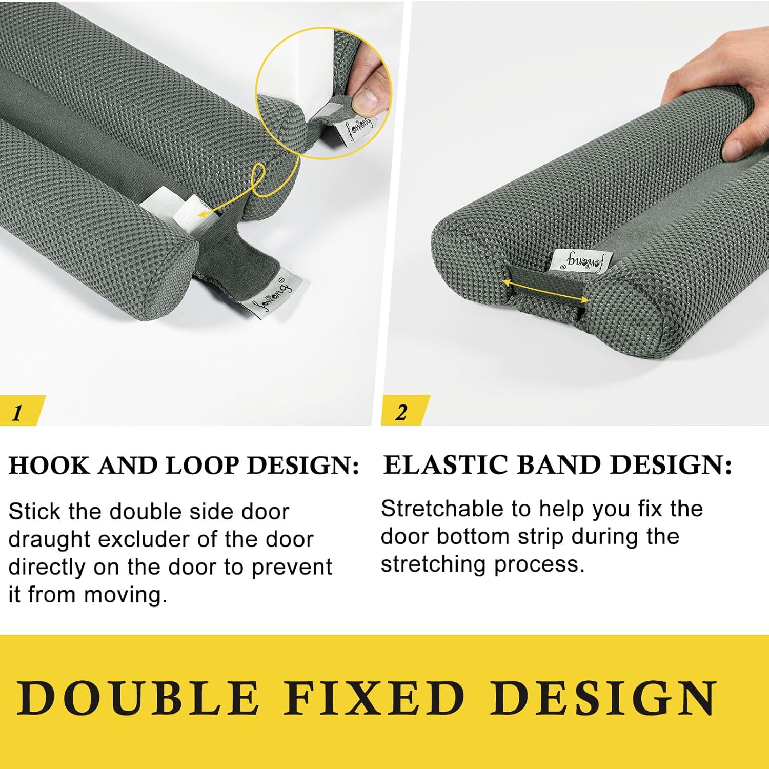 fowong Under Door Draft Stopper 32 Inch Adjustable Draft Stopper for Bottom of Door, Soundproof
