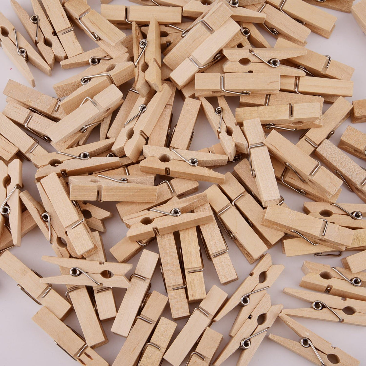 320 Feet Jute Twine and 100 Pieces Mini Natural Wooden Craft Clothespins Pegs Clips
