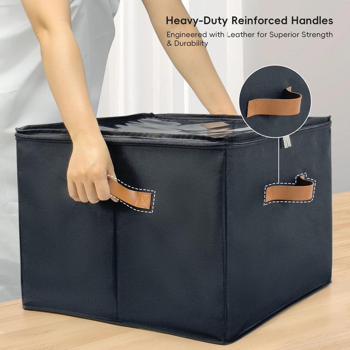 Shoe Organizer Box 2 Pack, Shoe Storage Organizer with Clear Cover, Adjustable Dividers Fits 16-32