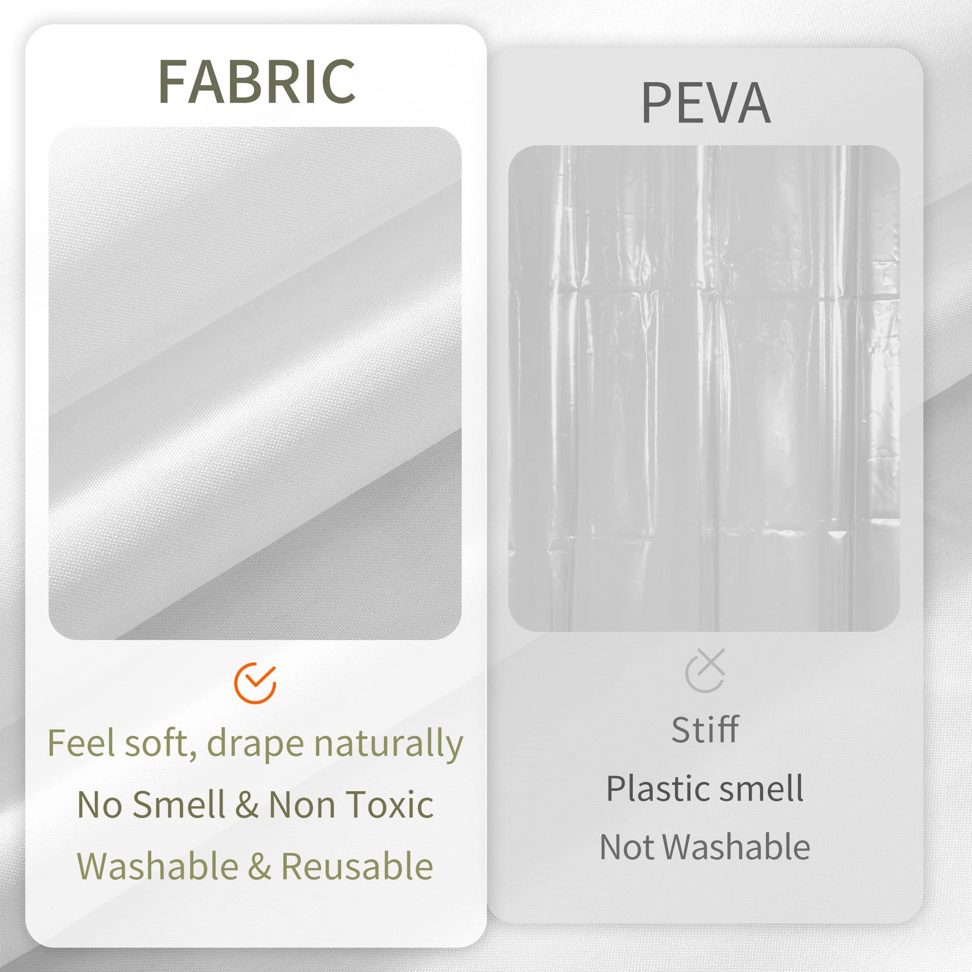 ALYVIA SPRING Waterproof Fabric Shower Curtain or Liner White, 72x72