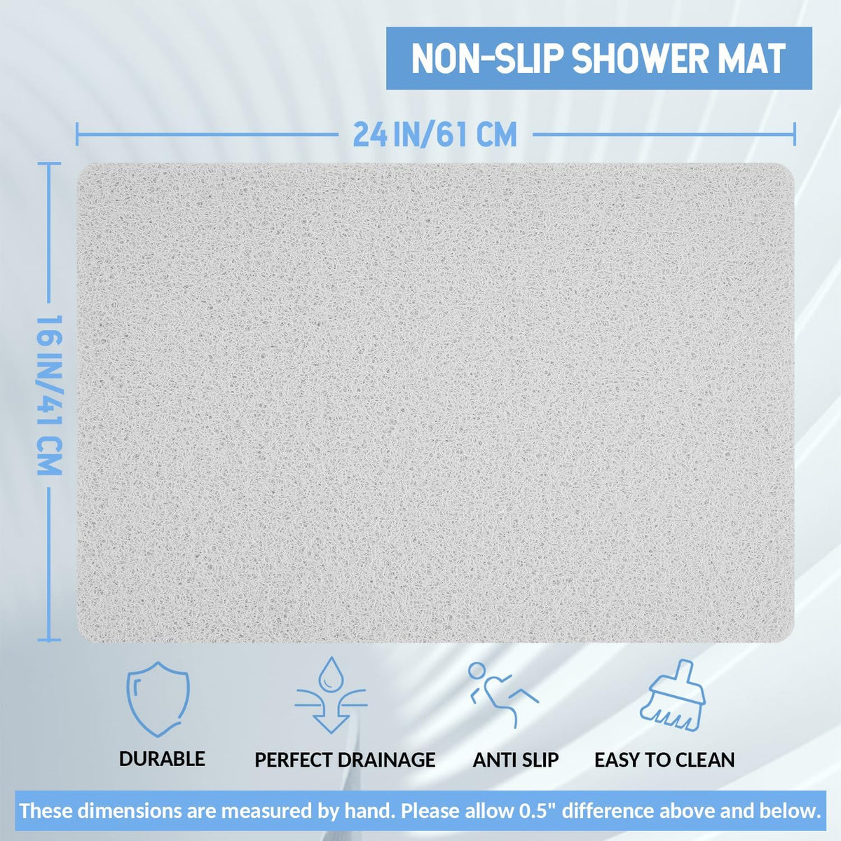 Non-Slip Bathtub Mat, 2 Pack Anti Slip Shower Mat, Fast Drying Bathtub Mats, Foot Scrubber Mat