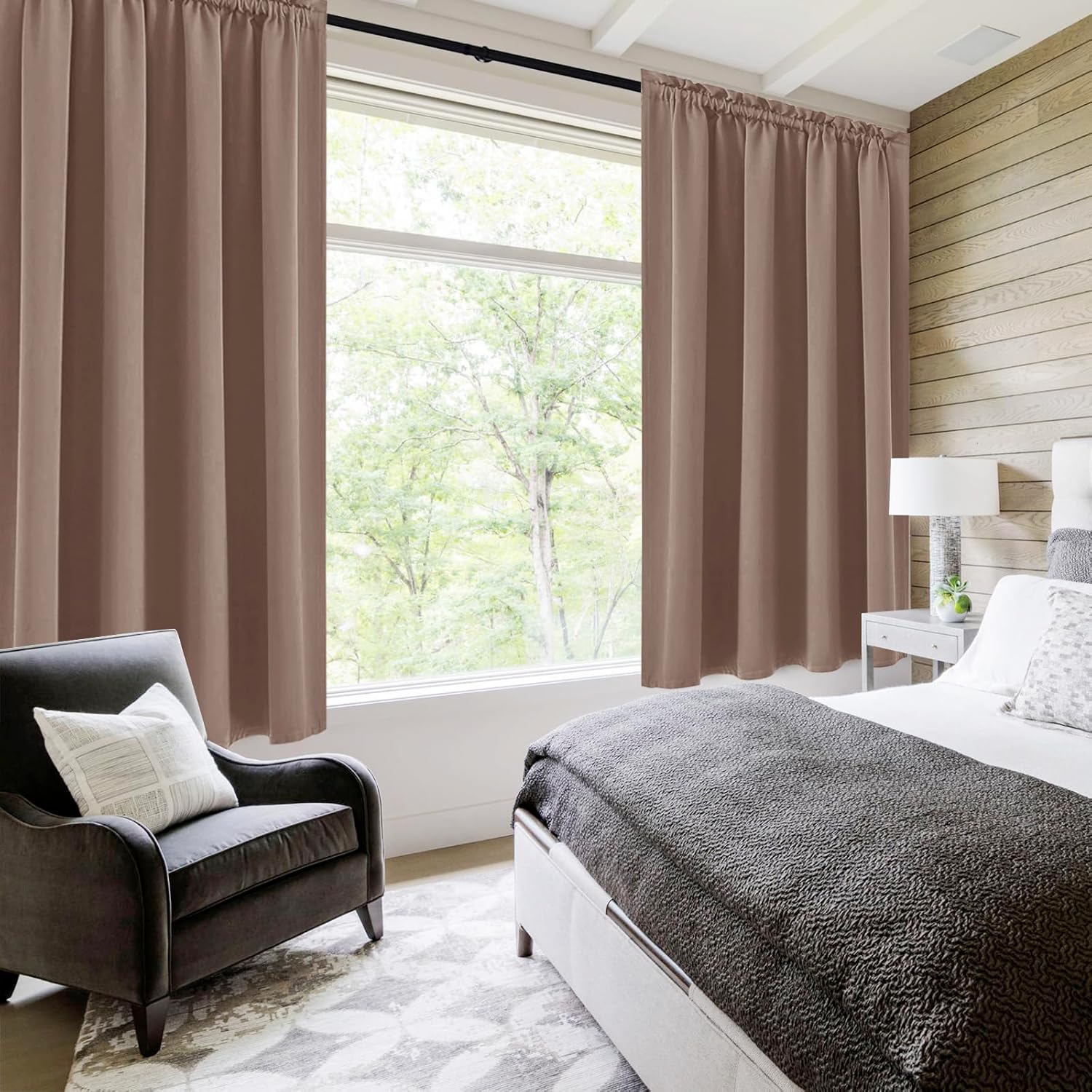 DWCN Blackout Curtains for Living Room Thermal Insulated, Energy Saving & Noise Reducing Bedroom