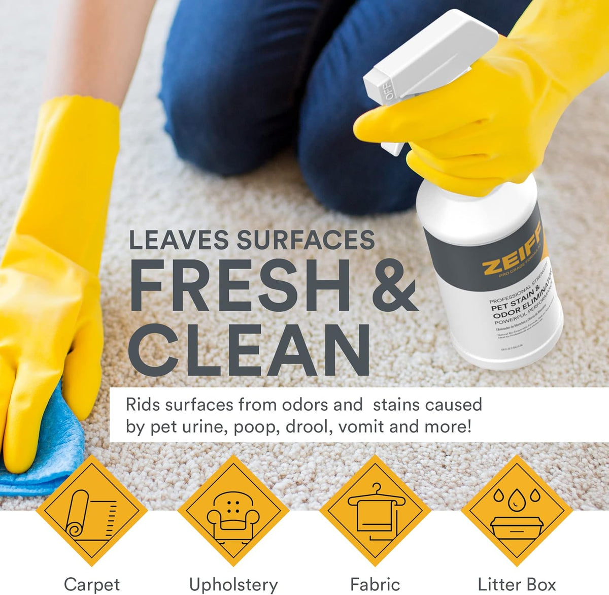 Pet Stain and Odor Remover - Pet Odor Eliminator for Home and Professional Use - Pet Urine Enzyme
