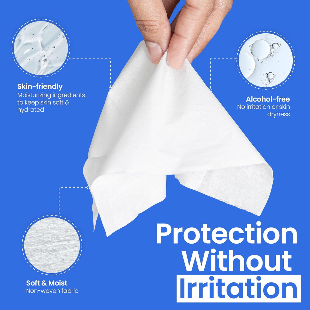 Safe n' Simple No Sting Skin Prep Wipes - 75 Individual 2" x 2" Ostomy Barrier Film Wipes - Skin