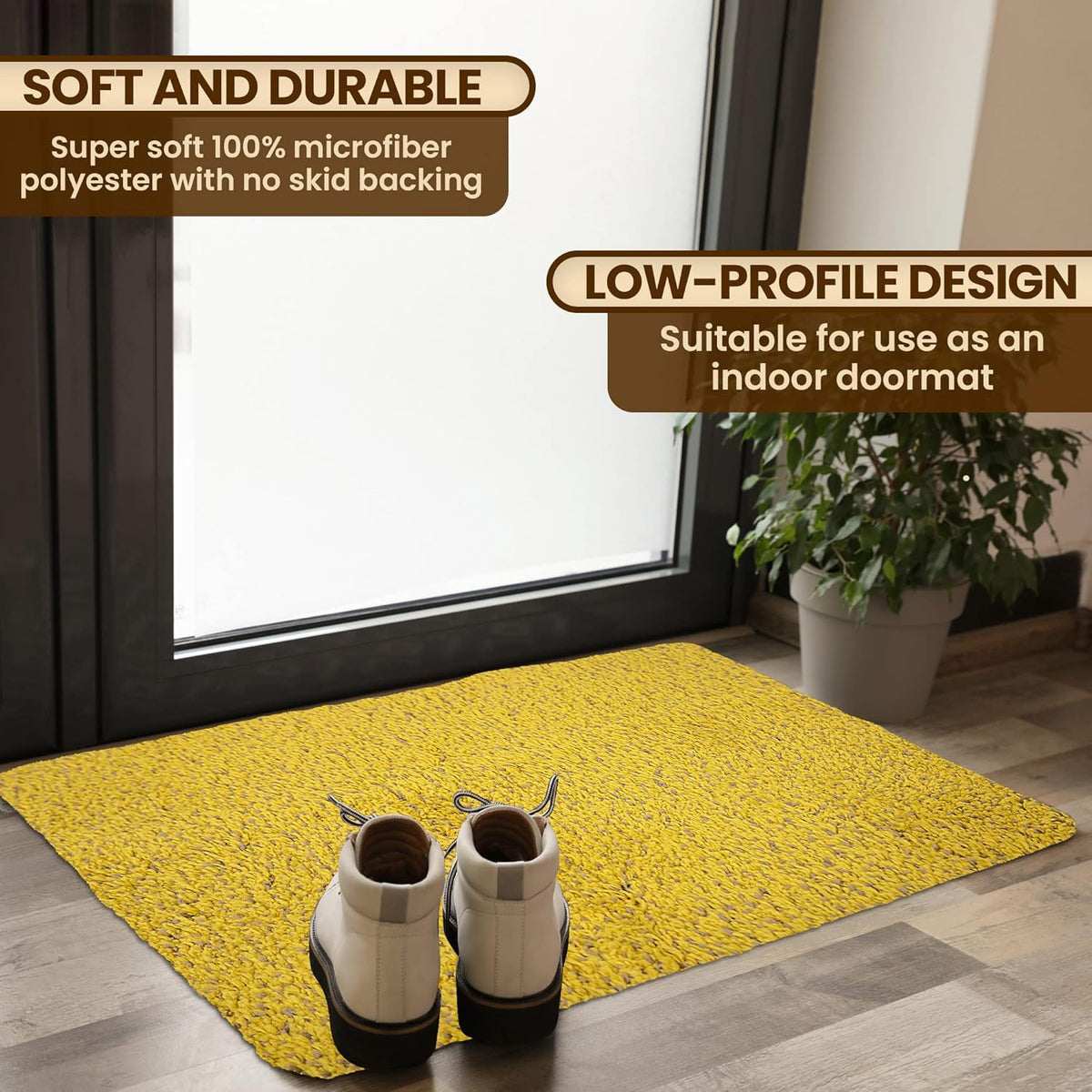 Premium Microfiber Indoor Door Mat – 36"x72" Washable Entry Mat, Non-Slip, Waterproof Backing