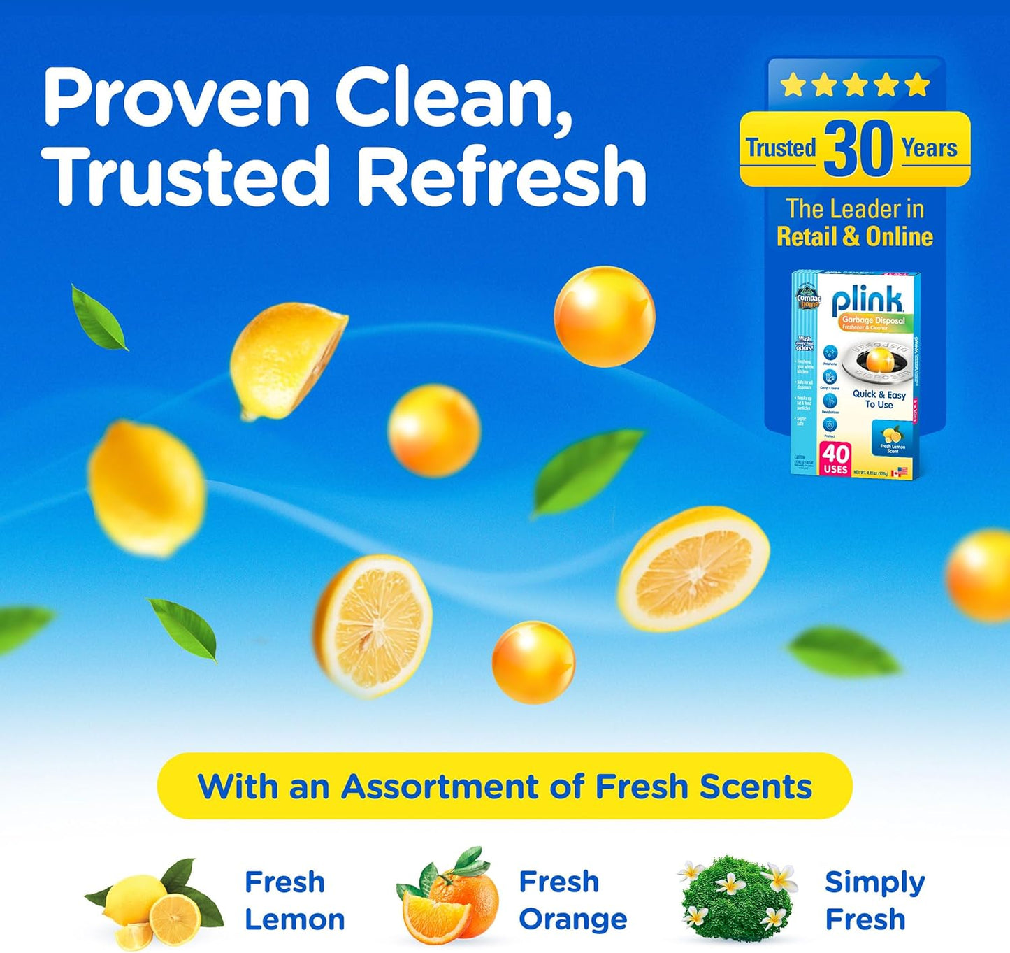 COMPAC HOME Plink Garbage Disposal Cleaner and Deodorizer, Air Fresheners for Garbage Disposal