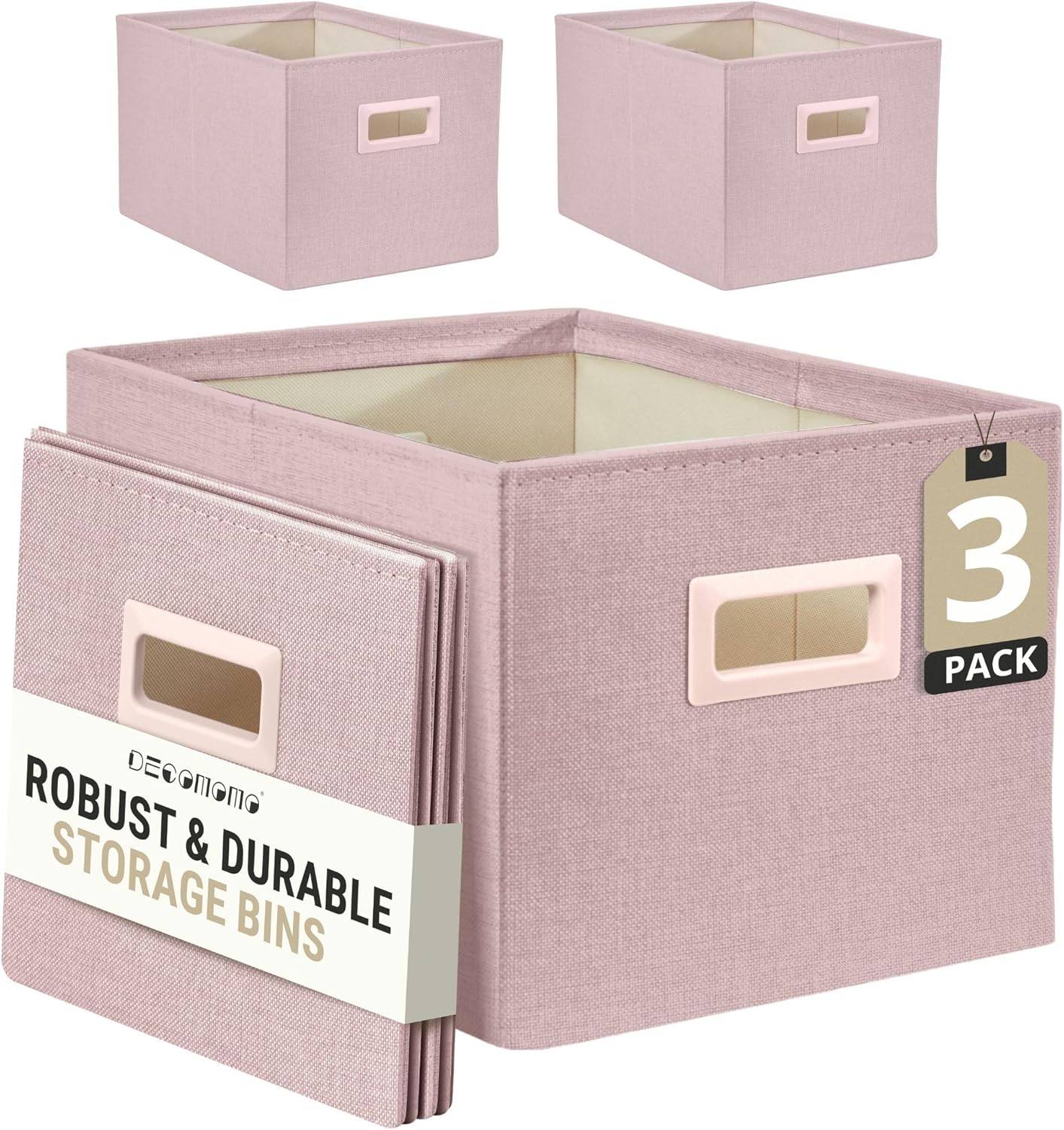 DECOMOMO Storage Bins for Shelves Robust Fabric Closet Bins for Shelves Toy Storage Clothes Books