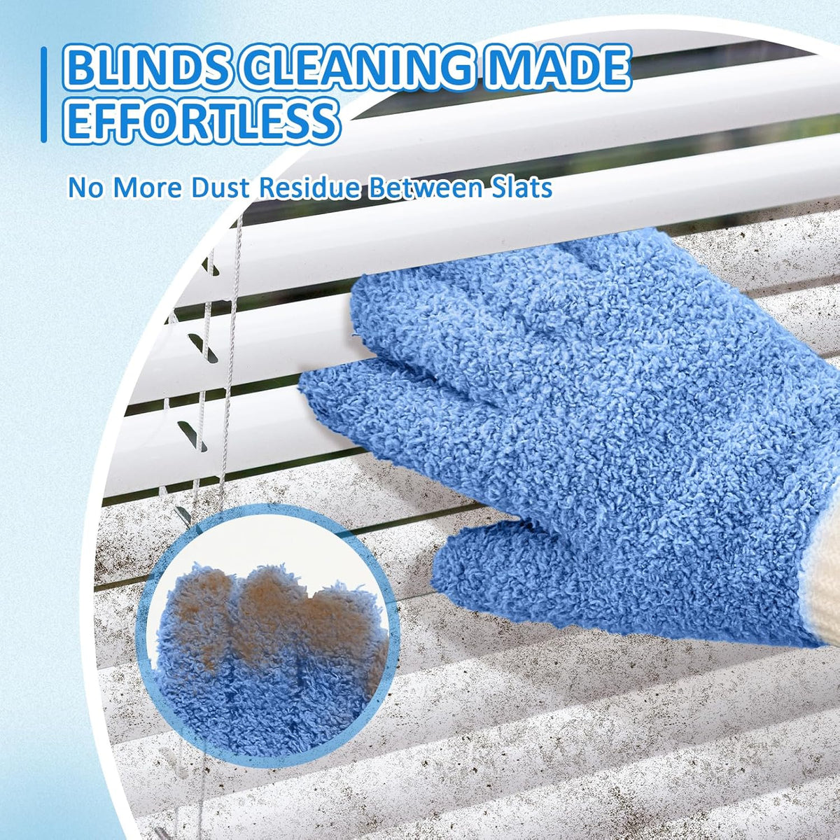 MIG4U Microfiber Dusting Gloves House Cleaning Glove for Blinds, Windows, Shutters, Furniture, and