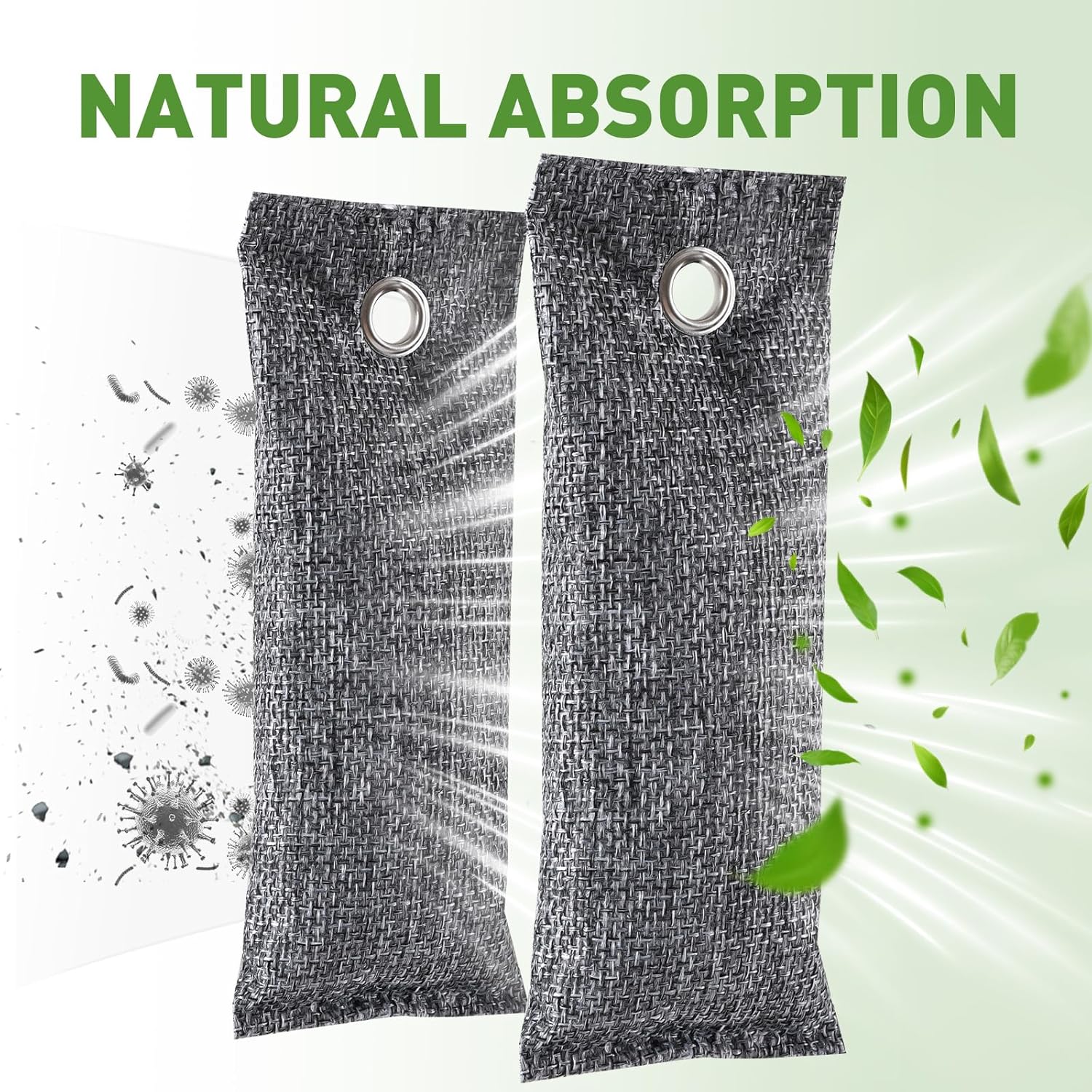 8Pack Activated Charcoal Odor Absorber, Odor Eliminator for Strong 0dor,Shoe Deodorizer,Bamboo