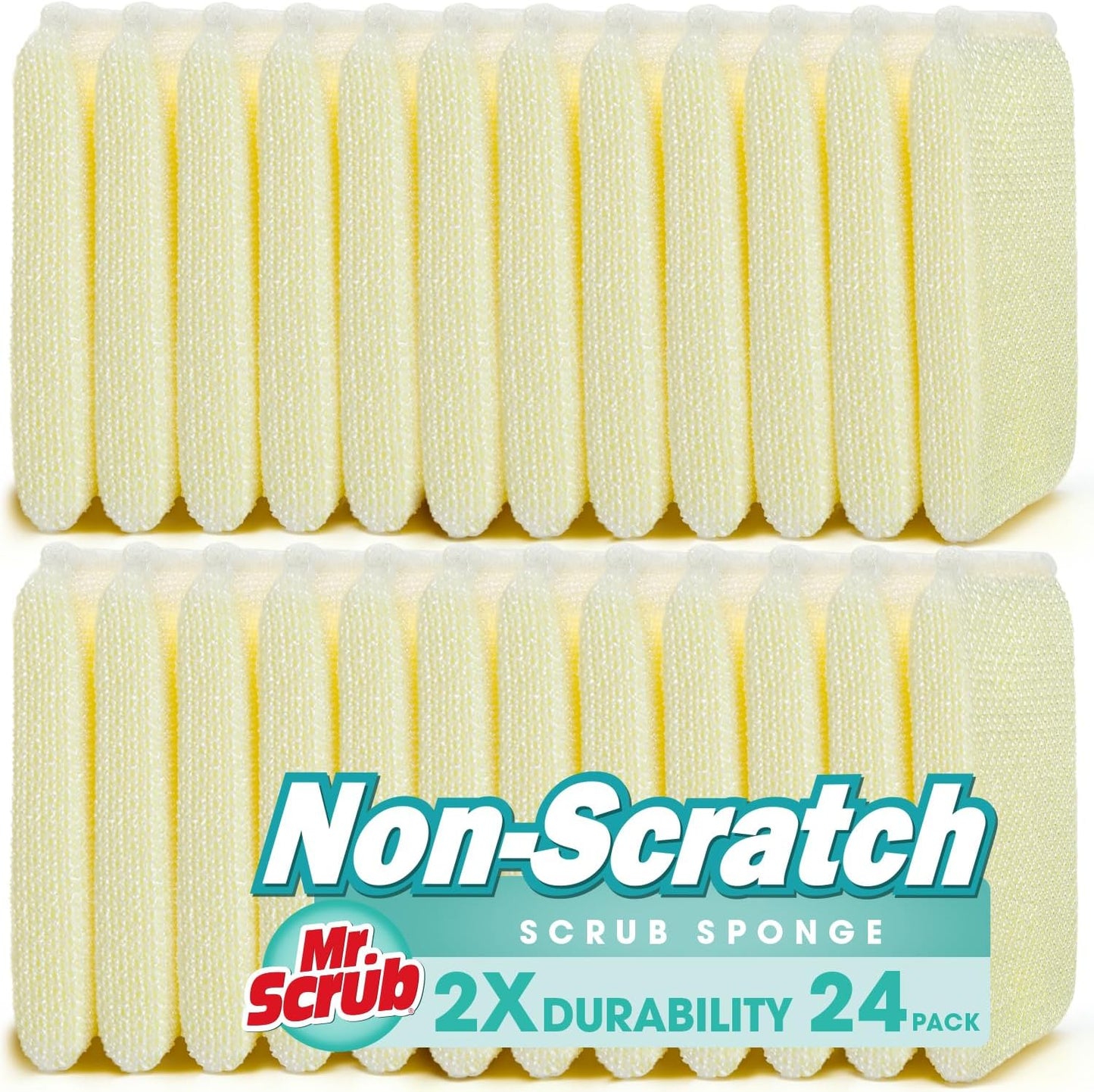 Sponges Kitchen Scrub Dish Sponge Scouring Pad, 24 Pads Cleaning Brush Dishwasher Soap Supplies