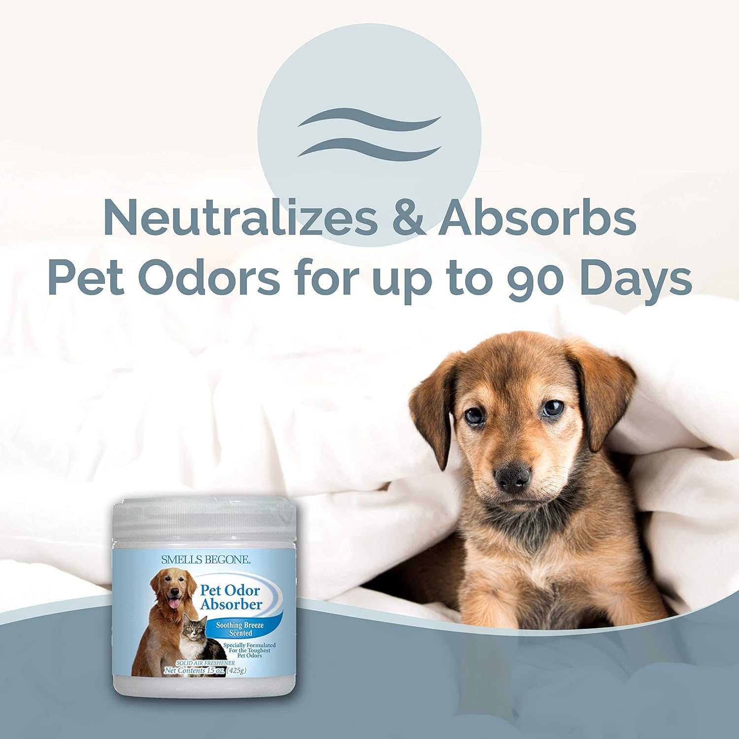 SMELLS BEGONE Air Freshener Pet Odor Absorber Gel - 15 oz, Pack of 2 - Absorbs and Eliminates Odor