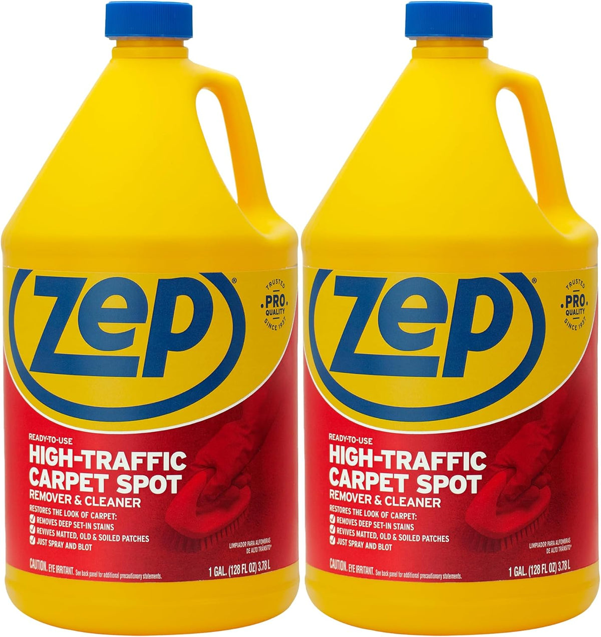 Zep High Traffic Carpet Cleaner - 1 Gallon (Case of 2) ZUHTC128 - Penetrating Formula Removes Deep