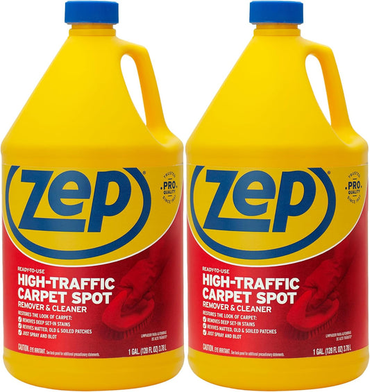 Zep High Traffic Carpet Cleaner - 1 Gallon (Case of 2) ZUHTC128 - Penetrating Formula Removes Deep