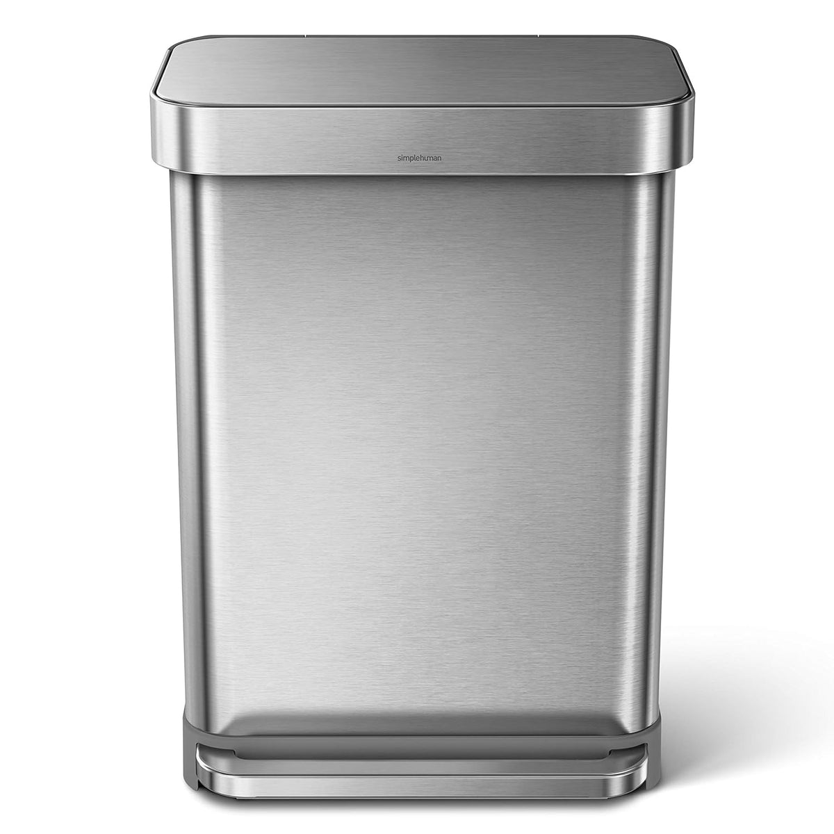 simplehuman 55 Liter / 14.5 Gallon Rectangular Hands-Free Kitchen Step Trash Can with Soft-Close