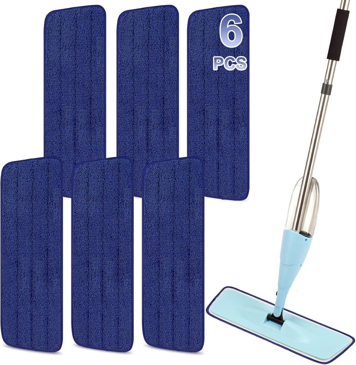 16.5 Inch Reusable Mop Pads Microfiber Spray Mop Replacement Heads for Wet/Dry Mops Compatible with