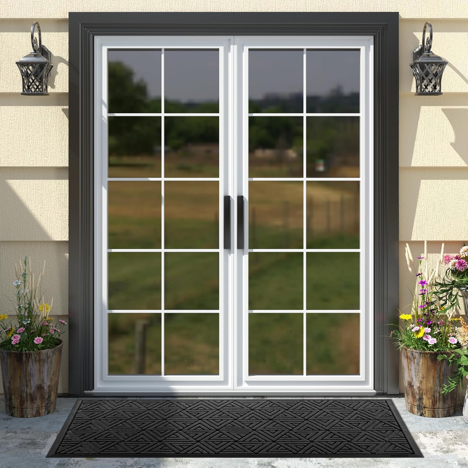 Yimobra Large Door Mat 47x24, All-Weather Waterproof Non-Slip Welcome Matt Outdoor, Heavy Duty Non