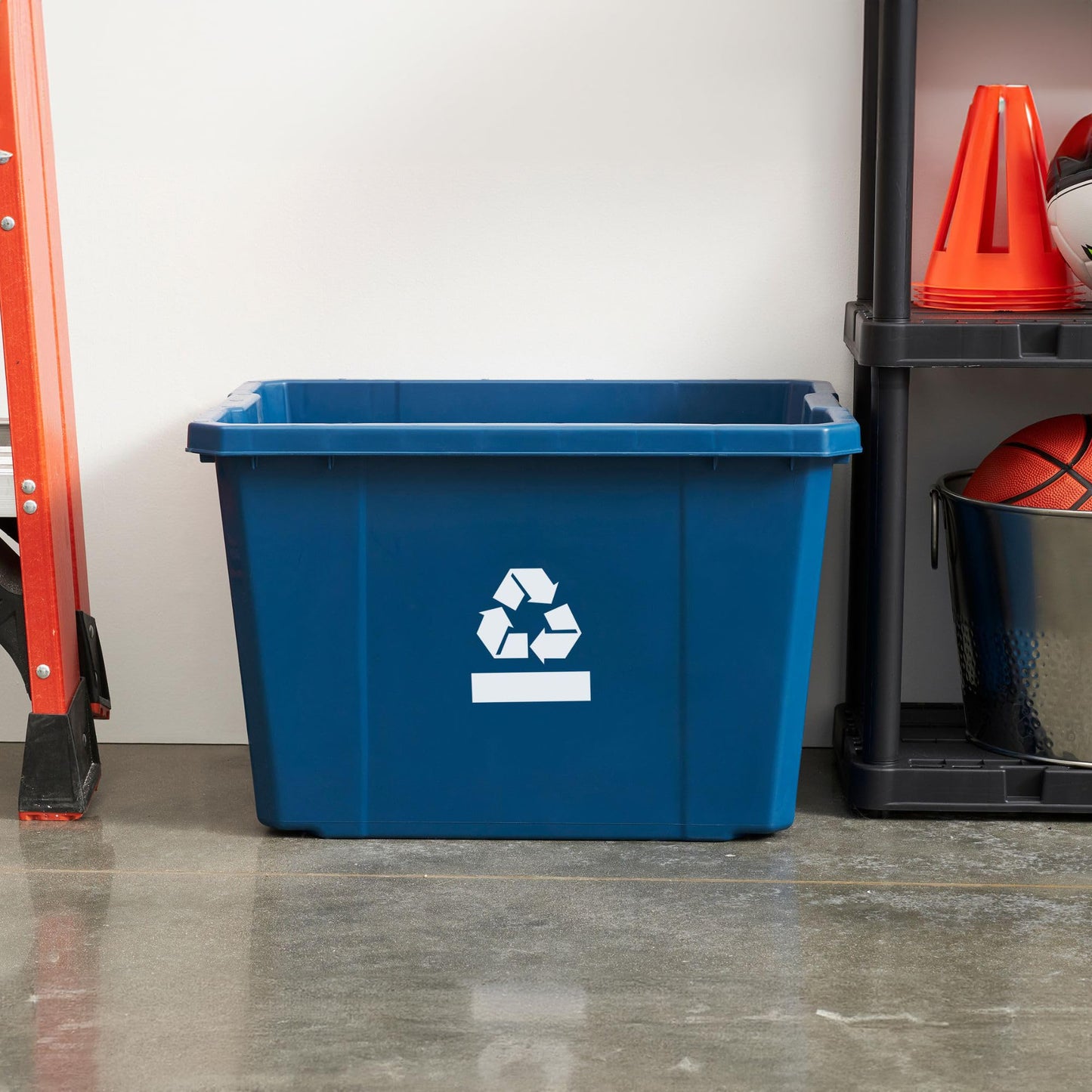 Gracious Living Recycling Bin Container, Plastic Trash Can, 17 Gallon